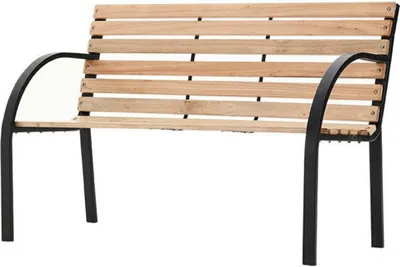 Obrázok produktu pre Záhradná lavička parková lavička záhradný nábytok drevená lavička 122x80x60cm kovová drevená záhradná lavička lavičkový nábytok
