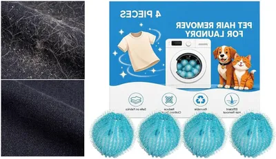 Zdjęcie produktu dla Usuwacz sierści i włosów do pralki - Usuwa sierść i włosy z ubrań - Wielokrotnego użytku - 4 sztuki - Niesprecyzowano