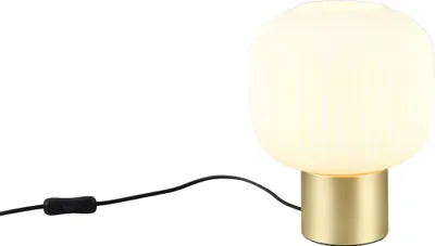 Image de Lampe de table DIVA dorée, blanche et noire, 1xE27x40W, verre, dimensions : 26x20x20 cm, IP20, Trio