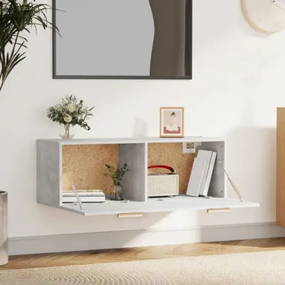 Obrázok produktu pre The Living Store nástenná skrinka betónová sivá 100x36,5x35 cm materiál na báze dreva