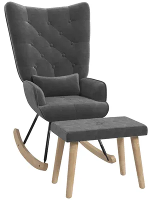 Zdjęcie produktu dla Krzesło bujane - Fotel - Krzesło do karmienia - Fotel wypoczynkowy - Tapicerka z weluru - Ergonomiczna konstrukcja
