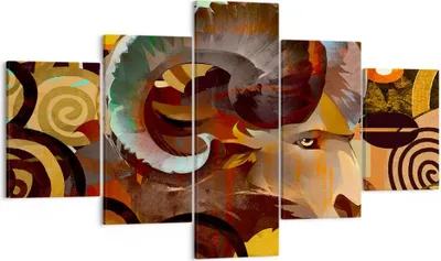 Produktbild von Bild auf Leinwand - Leinwandbild - Tier Abstraktion - 125x70cm - Wand Bild - Wanddeko - Wandbilder - Leinwanddruck - Bilder - Kunstdruck - Wanddekoration - Leinwand bilder - Wandkunst - EA125x70-4037