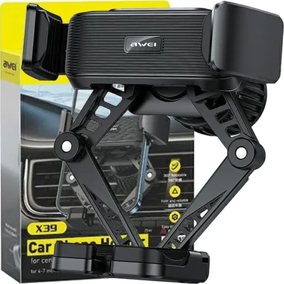 Produktbild von Awei Gravity Car Holder X39 für Lüftungsgitter Schwarz/Schwarz