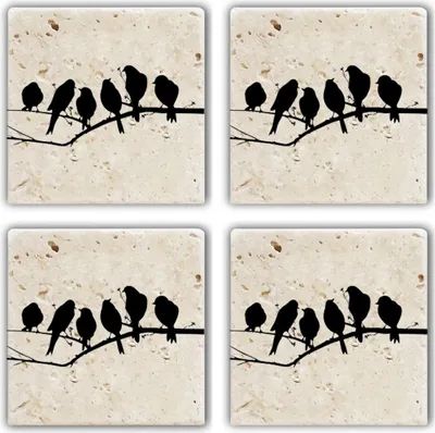 Produktbild von Hermia Concept, TBA103701947, Glasmatte (4 Stück), Mehrfarbig, 100 % NATURSTEIN, 10 x 10 x 1 cm