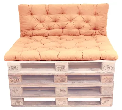 Produktbild von Palettenkissen mit Rückenlehne, beige, Sitzpolster 120 x 80 cm, Rückenkissen 120 x 60 cm, für Innen- und Außenbereich