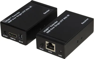Imagen del producto de LINK LKEXT16, 1920 x 1080 píxeles, transmisor y receptor AV, alcance de 200 metros, conexión por cable, compatible con 3D, color