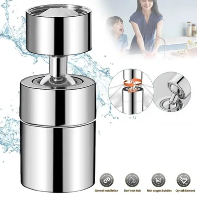 Produktbild von Wasserhahn-Aufsatz mit zwei Strahlarten Wasserhahn Aufsatz  360° Drehbar Luftsprudler - drehbarer Wasserhahn-Luftsprudler für Küchenarmaturen