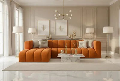 Produktbild von Kaiser Möbel Ecksofa L-Form GRAND 318 cm, stoff Salvador, Braun, Links