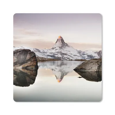 Produktbild von MuchoWow® Mauspad Mousepad Blick vom Stellisee auf das Matterhorn in der Schweiz 20x20 cm - Mousepads - Maus Mat - Pad - Mausunterlage - Desk Mat - Bureauartikeln