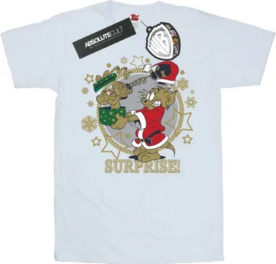 Produktbild von Tom And Jerry - "Christmas Surprise" T-Shirt für Damen BI46261 (XXL) (Weiß)