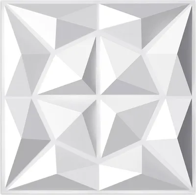 Immagine prodotto di TolleTour 12 pezzi Pannelli 3D Pannelli da parete in cloruro di polivinile PVC - Pannelli per pareti e soffitti - 50x50 cm (0,25 m²) - Leggeri, flessibili e facili da installare - Bianco