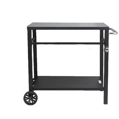 Immagine prodotto di Tavolo da pranzo a carrello, design a doppio strato, pieghevole e mobile, ferro 85X55cm