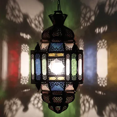 Produktbild von Orientalische vierseitige Hängeleuchte Moula Multi Klar, Höhe 60 cm, Durchmesser 26 cm