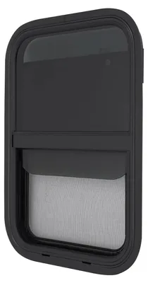 Immagine prodotto di Finestra per camper - Finestra scorrevole verticale - 380 x 560 mm - Lega di alluminio - Vetro temperato - Finestra di ricambio per camper, rimorchi e veicoli commerciali