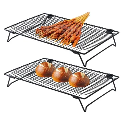 Zdjęcie produktu dla Zestaw 2 rusztków do pieczenia i grillowania, możliwość układania w stos, powłoka nieprzywierająca
