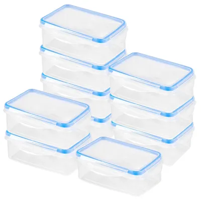 Produktbild von Set von 10 Transparenten Plastik Aufbewahrungsboxen mit Deckel