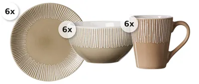 Produktbild von Frühstücks-Set 18 tlg. Banda beige
