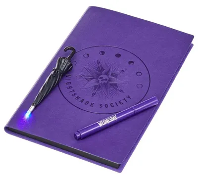 Produktbild von Wednesday Addams Tagebuch (A5, 144 Seiten) - Notizbuch inkl. magischem Stift mit UV-Licht