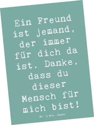 Produktbild von Mr. & Mrs. Panda Grußkarte Spruch Freund fürs Leben - Meeresbrise - Geschenk, Postkarte, Ansichtskarte, Erinnerungen, Freundschaft, herzlich, Aufmerksamkeit, Postkarten