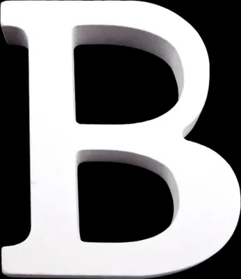 Produktbild von 3D Holzbuchstabe 8 cm, weiß, Buchstaben & Zeichen:B