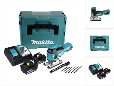 Produktbild von Makita DJV 181 RGJ Akku Pendelhub Stichsäge 18 V Brushless + 2x Akku 6,0 Ah + Ladegerät + Makpac