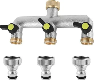 Produktbild von Drei-Wege-Wasserhahn mit Kugelventil G 3/4 Zoll - Wasserströmung einstellen