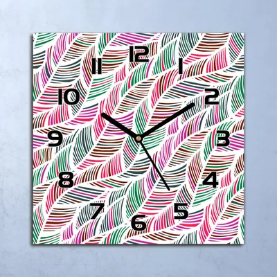 Produktbild von Wanduhr Echt-Glas-Küchenuhr Bunte Wellen Pastell Quarz 30x30 Deko Bilder
