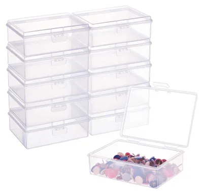 Aufbewahrungsboxen, Kunststoff, 12 Stück, 9,75x7x3,25 cm, transparent