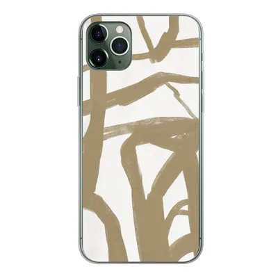 Produktbild von MuchoWow® Handyhülle Schutzhülle Hülle für iPhone 11 Pro Max Braun - Weiß - Abstrakt Silikon Softcase Handy Hülle - Schutz