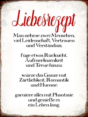 Produktbild von vianmo Holzschild 40x30 cm Liebesrezept Retro