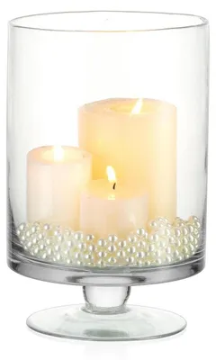 Immagine prodotto di Candeliere in vetro trasparente per candele con base, altezza 22 cm