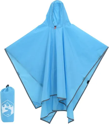 Produktbild von Regenponcho mit Kapuze 2-in-1-Design Blau 223x145 cm