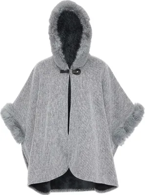 Produktbild von OSHA damen strickponcho - hellgrau, M