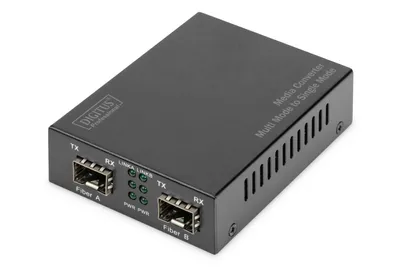 Produktbild von Digitus Gigabit Multimode/Singlemode Medienkonverter SFP, 1000 Mbit/s, 1000Base-X, 100Base-X, 1000Base-X, Gigabit Ethernet, 100,1000 Mbit/s, 100BASE-X, 1000BASE-X