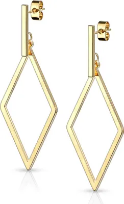 Produktbild von viva-adorno Edelstahl Damen Ohrringe Ohrstecker Rautenform Raute eckige Form W19a, gold