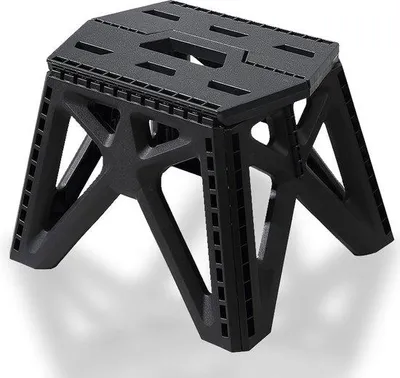 Produktbild von Famanu Hocker 24 cm bis 200 kg - klappbarer Hocker für Kinder, schwarz