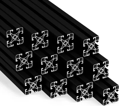 Produktbild von KLAK 40 - Aluprofil 12 Stück 40x40mm light 2m System-, Montage-, Konstruktionsprofil Nut 8 schwarz