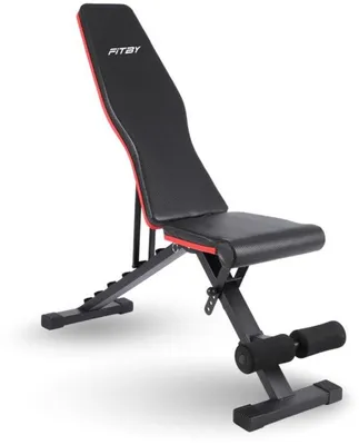 Zdjęcie produktu dla Ławka fitnessowa regulowana - składana, wytrzymałość do 150 kg - wymiary: 126 x 33 x 118 cm - stal nierdzewna - kolor: czarny - ławka do ćwiczeń z hantlami
