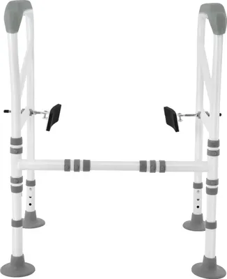 Obrázek produktu pro Toaletní podpěrný rám – Samostatná pomůcka pro vstávání – Protiskluzové područky – Nosnost 150 kg – Rám z uhlíkové oceli – Gumové nožičky – Pro seniory a osoby se zdravotním postižením