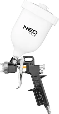 Produktbild von NEO TOOLS Spritzpistole Lackierpistole mit Oberbecher 0,6 l, 1,5 mm mit einstellbarem Druck, Luftverbrauch 75–230l/min,Doppelsteuerung