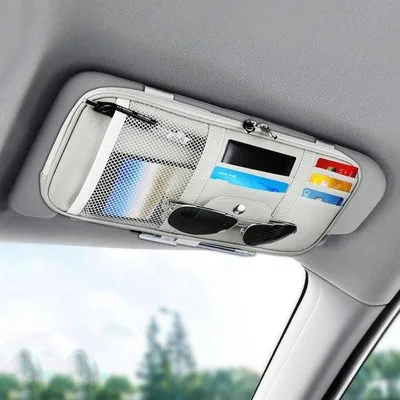Obrázek produktu pro Kožená autopodložka – organizér do auta – pouzdro na karty, dokumenty a drobnosti.