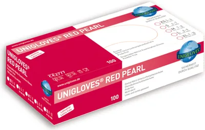 Produktbild von Unigloves RED PEARL Nitrilhandschuhe 7-8 Medium 100 Stück/Box