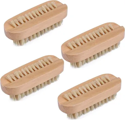 Produktbild von Nagelbürste Handbürste 4 Stück, Doppelseitig Mit Zwei Borstenlängen, Weiß Für Tägliche Nagel- Und Handpflege
