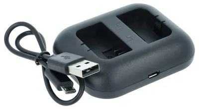 Produktbild von vhbw Dual Micro-USB Ladegerät kompatibel mit Sony Smartshot ILCE-QX1 Kamera - Ladeschale + Micro-USB Kabel Ladeanzeige
