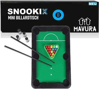 Produktbild von SNOOKIX Billardtisch Mini Pool Billardtisch Snooker Spiel mit Queues und Bällen
