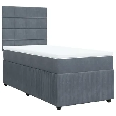 Produktbild von Boxspringbett mit Matratze Dunkelgrau 90x190 cm Samt