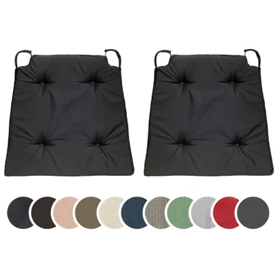 Immagine prodotto di sleepling - Set di 2 cuscini per sedie, per uso interno ed esterno, 100% microfibra, 42 x 40 cm, nero