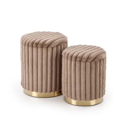 Productafbeelding van Gestoffeerde hocker AUREA, cappuccino kleur