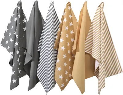 Produktbild von REDBEST Geschirrtuch 6er-Pack grau/beige 50x70 cm