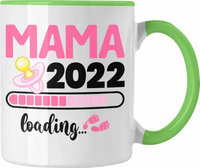 Produktbild von Trendation - Mama 2022 Loading Tasse Schwanger Schwangerschaftsverkündung Überraschung (Grün)
